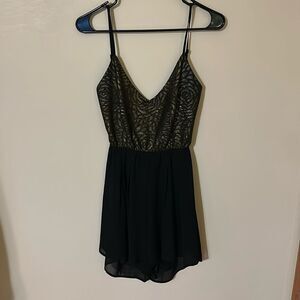 Windsor Backless black lace romper size large